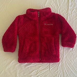 Columbia Raspberry Red Fleece Full Zip Jacket 6 - 12 months